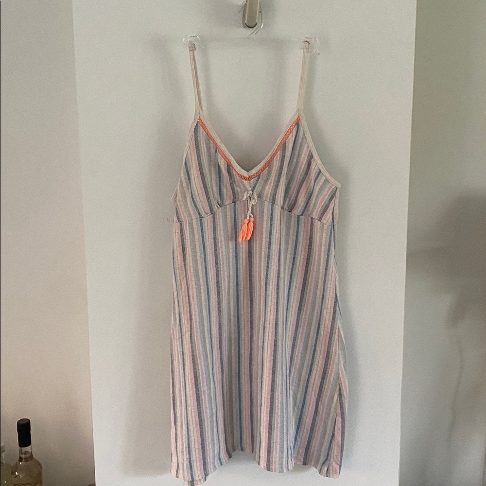 LA VIE EN ROSE pink stripe nightie nightgown chemise M